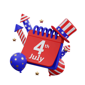 4th of july american balloons png