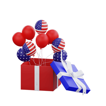 4th of july american balloons png