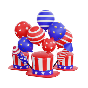 4th of july american balloons png