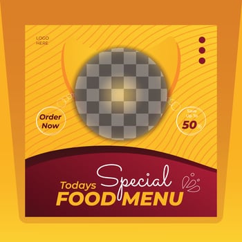 Food poster design for social media post. Food menu web banner template design. vector