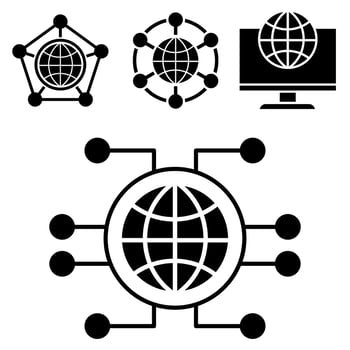 Internet icon vector set. connection illustration sign collection. cloud service symbol or logo.