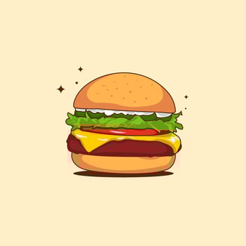 Delicious burger vector illustration