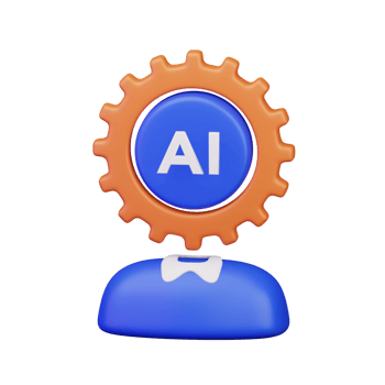 ai gear had with human body for human brain replaced by computer robot concept 3d render icon illustration design png
