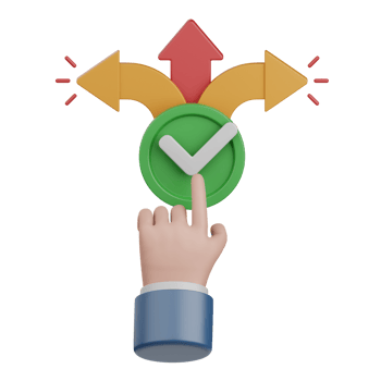 3d rendering decision making isolated useful for business, analytics, web, money and finance design png