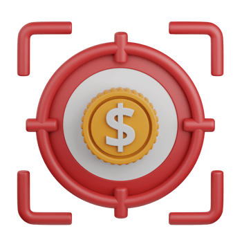 3d rendering target isolated useful for business, analytics, web, money and finance design element png