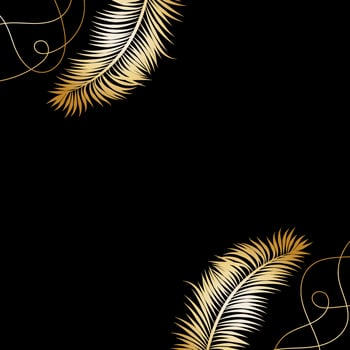 Beautiful background with golden leaves vector