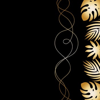 Beautiful background with golden leaves vector