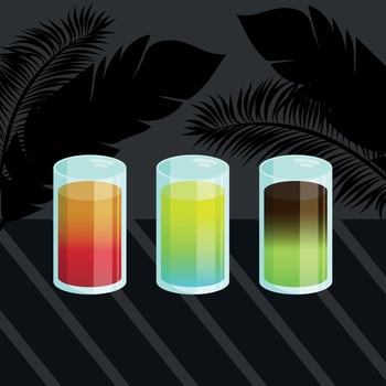 Beautiful set of cocktail shots vector