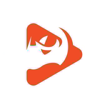 Play Rhino Logo Vector, Rhino With Horn Play Logo, logo with a minimalist style. Vector Logo Template