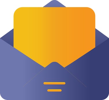 Open Envelope Icon In Blue And Orange Color. vector