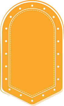Empty Label Or Frame Element In Chrome Yellow Color. vector