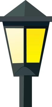 Isolated Yellow Street Lamp Icon. vector