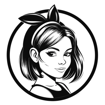 One Bun Style Girl - png