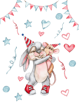 Party celebration composition. png