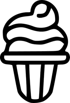 Minimal ice cream black outlines vector illustration