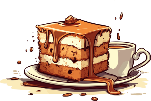 Cartoon Cake , illustration, Cute Design, Tshirt png