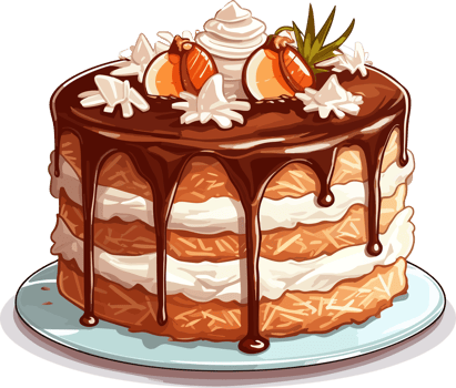 Cartoon Cake , illustration, Cute Design, Tshirt, png