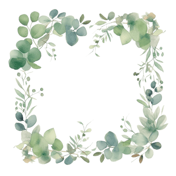 Green watercolor wreath. Illustration png