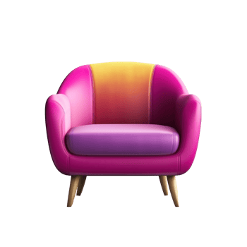 Modern vivid armchair isolated. Illustration png