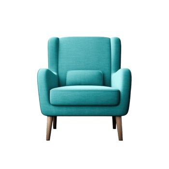 Modern vivid armchair isolated. Illustration png