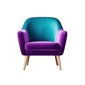 Modern vivid armchair isolated. Illustration png