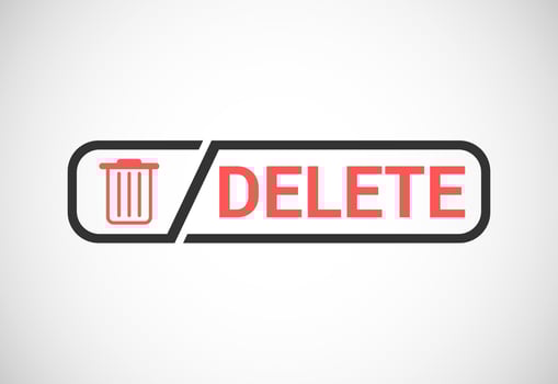 Delete button trash can, bin symbol. Delete web icon vector illustration