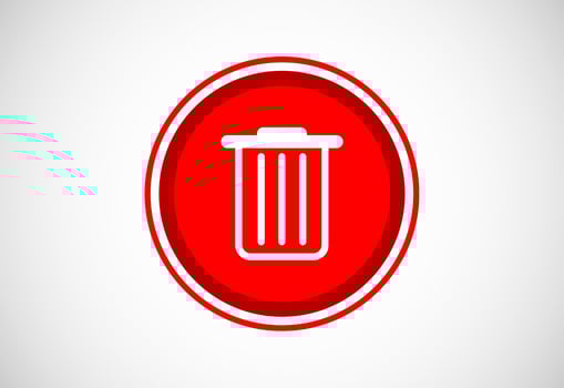 Delete button trash can, bin symbol. Delete web icon vector illustration