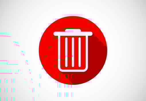 Delete button trash can, bin symbol. Delete web icon vector illustration