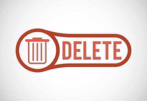 Delete button trash can, bin symbol. Delete web icon vector illustration
