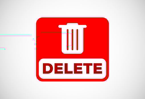 Delete button trash can, bin symbol. Delete web icon vector illustration
