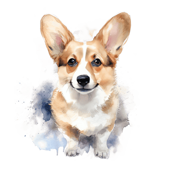 Cute corgi dog. Illustration png