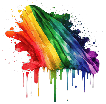 Watercolor rainbow flag. Illustration png