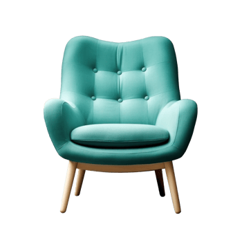Modern vivid armchair isolated. Illustration png
