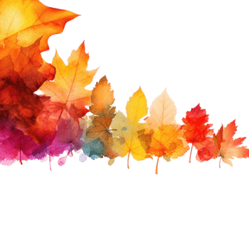 Autumn leaves frame. Illustration png
