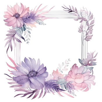 Watercolor floral frame. Illustration png
