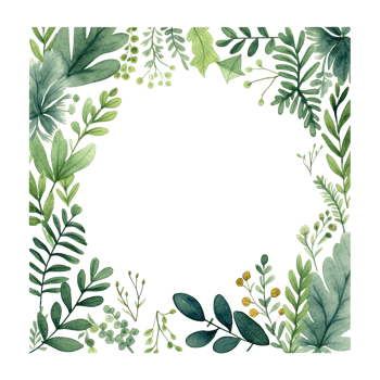 Green watercolor wreath. Illustration png