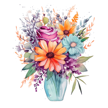 Watercolor flower bouquet. Illustration png