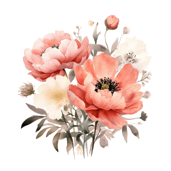 Watercolor flower bouquet. Illustration png