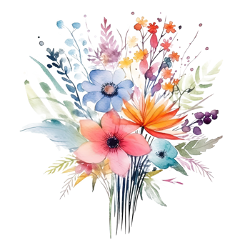 Watercolor flower bouquet. Illustration png