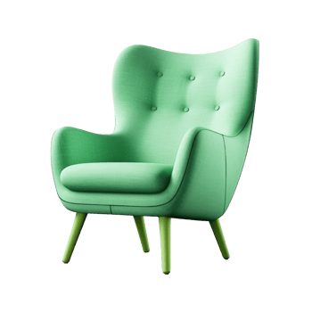 Modern vivid armchair isolated. Illustration png