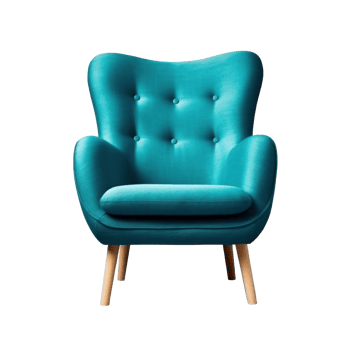 Modern vivid armchair isolated. Illustration png