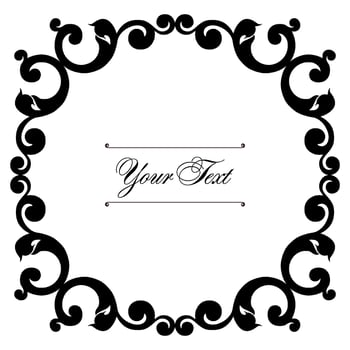Vector damask vintage baroque scroll ornament swirl. Victorian monogram heraldic shield swirl. Retro floral leaf pattern border foliage antique  acanthus calligraphy engraved tattoo.Tile decor element
