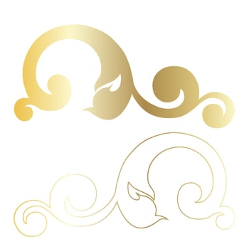 Vector damask vintage baroque scroll ornament swirl. Victorian monogram heraldic shield swirl. Retro floral leaf pattern border foliage antique  acanthus calligraphy engraved tattoo.Tile decor element