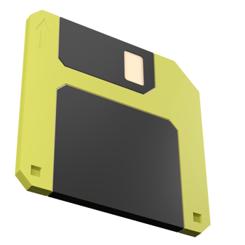 3D rendering of a retro floppy disk illustration png