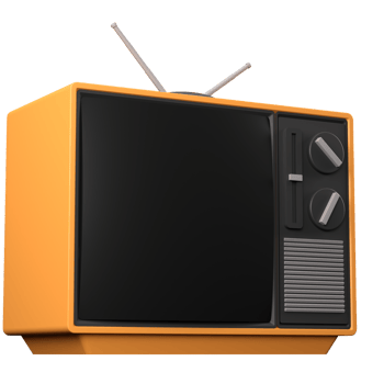 3D rendering of a retro television illustration png