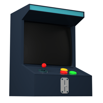 3D rendering of a retro arcade game illustration png