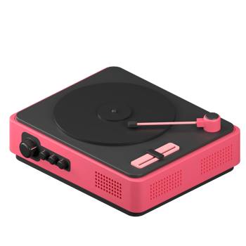 3D rendering of a retro vynil record player illustration png