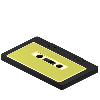 3D rendering of a retro cassette illustration png