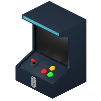 3D rendering of a retro arcade game illustration png