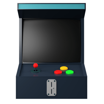 3D rendering of a retro arcade game illustration png